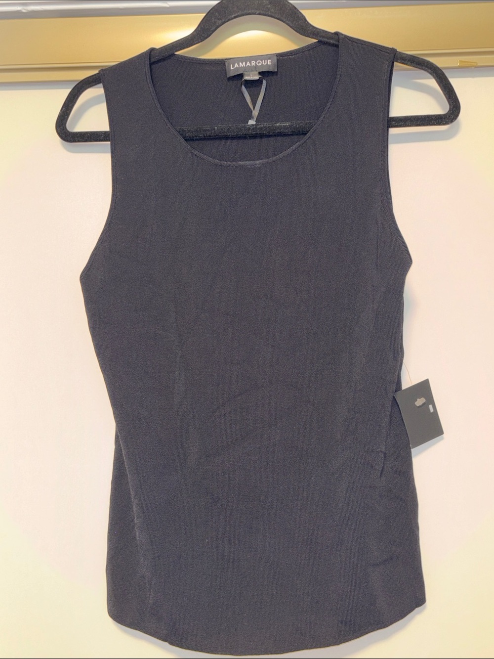 Lamarque Black Sleeveless Scoop Neck Tank